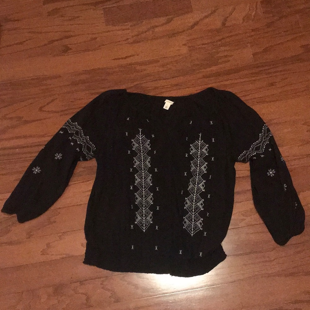 Black long sleeve blouse